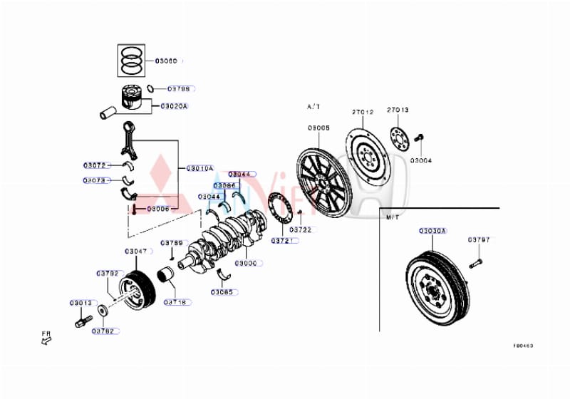 Hình ảnh bạc biên ô tô bị mòn cần được thay thế