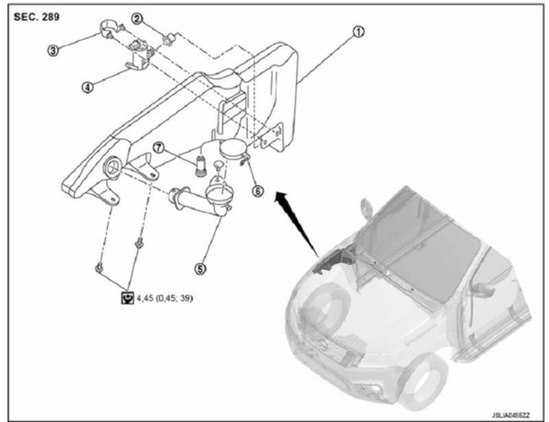 Các bước tháo bình nước rửa kính ô tô chi tiết