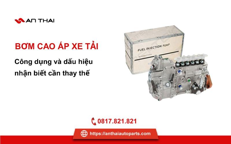 Cấu tạo hệ thống nhiên liệu xe tải nặng, thể hiện vị trí bơm cao áp